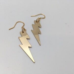 Gold Lightning Bolt Ziggy Stardust Earrings